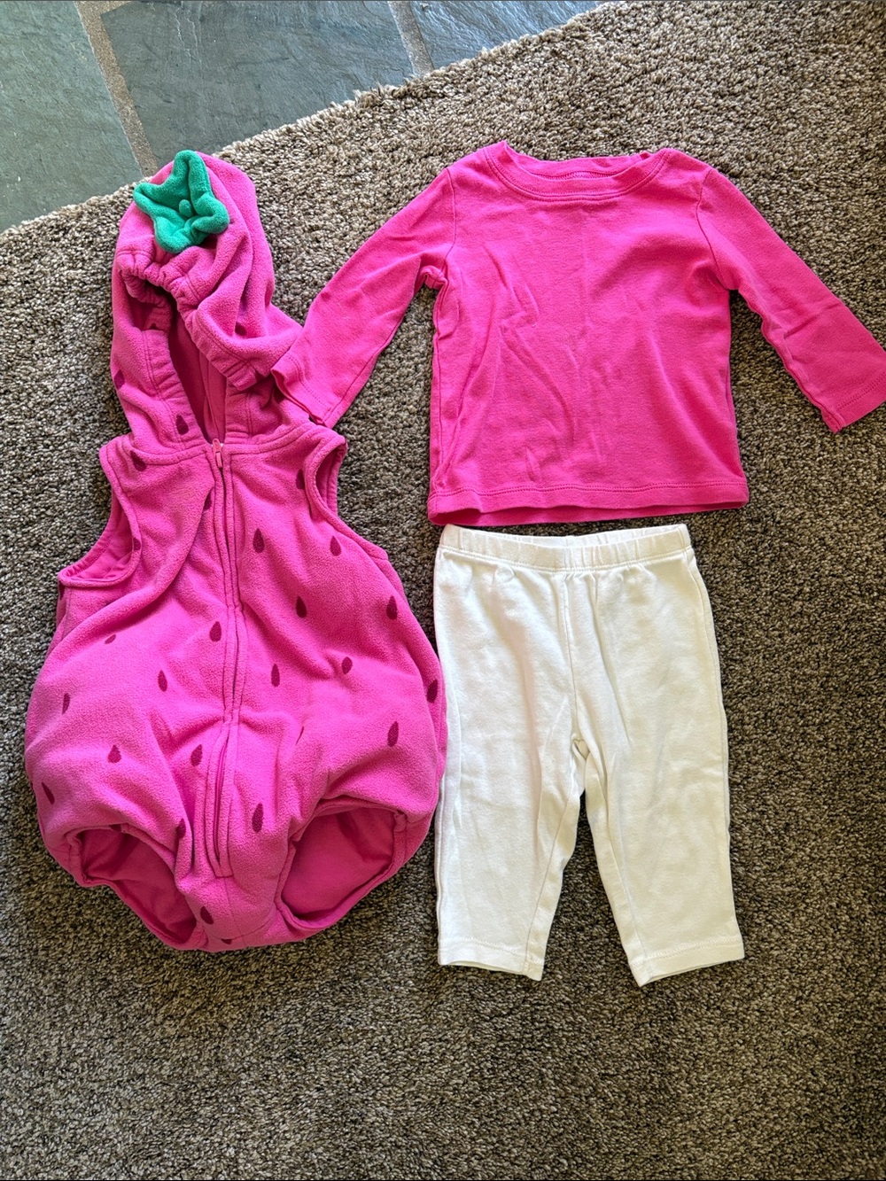 Carter's Pink Strawberry Costume Set with White Pants